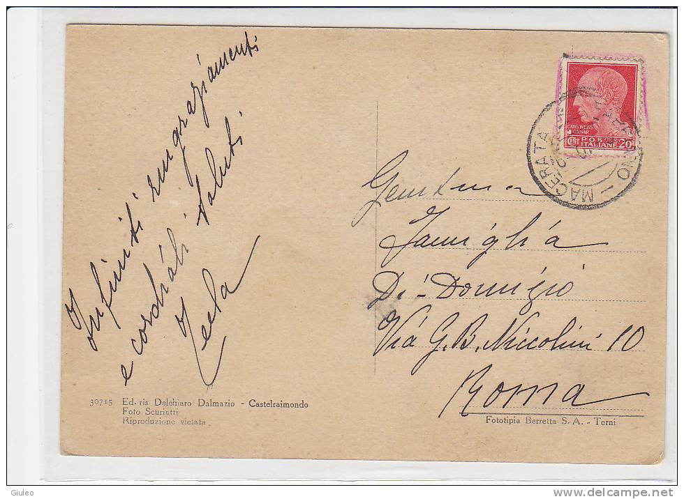 $-0164-  CASTELRAIMONDO - MACERATA - F.G. VG. 1940 - ITALY ITALIE ITALIEN - Macerata