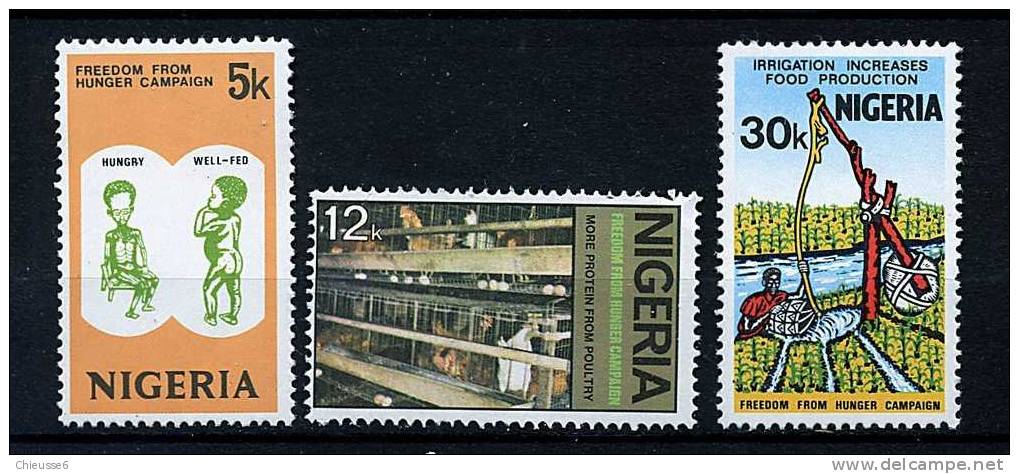 Nigeria ** N° 315 à 317 - Campagne Contre La Faim - Nigeria (1961-...)