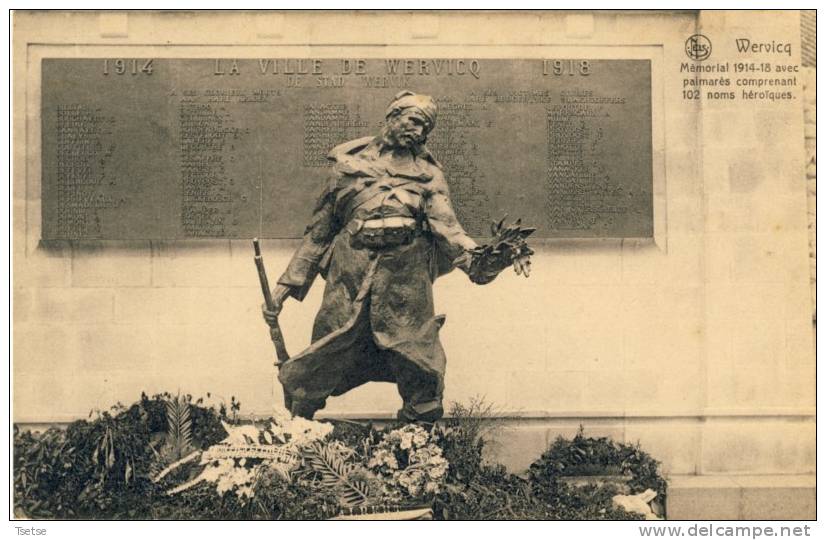 Wervicq - Mémorial 1914-18 Avec Palmarès Comprenant 102 Noms Héroiques - Wervik