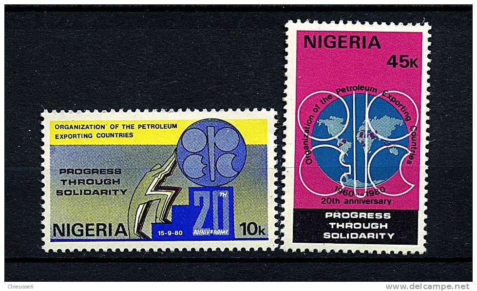 Nigeria ** N° 380/381 - 20e Ann. De L'O.P.E.P. - Nigeria (1961-...)