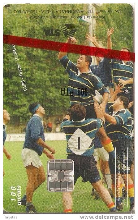 AND-086  TARJETA DE  ANDORRA DE RUGBY  NUEVA-MINT - Andorra