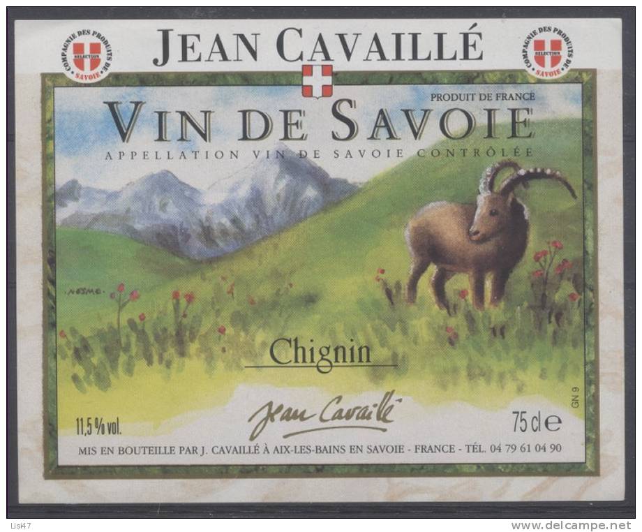 THEME ANIMAUX étiquette De Vin SAVOIE CHIGNIN / MOUFFLON - Mountains