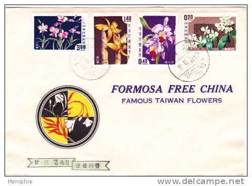 1958 Orchids  Complete Set On Single FDC Sc 1189-1192 - FDC