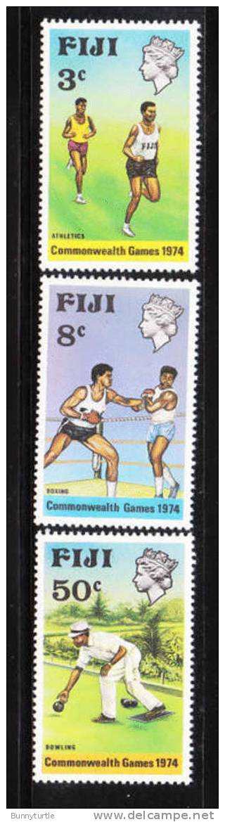 Fiji 1974 British Commonwealth Games Christchurch Runner Boxing Lawn Bowling MNH - Fiji (1970-...)