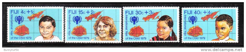 Fiji 1979 Map Of Fiji Surtax For IYC Fund Boys & Girls MNH - Fiji (1970-...)