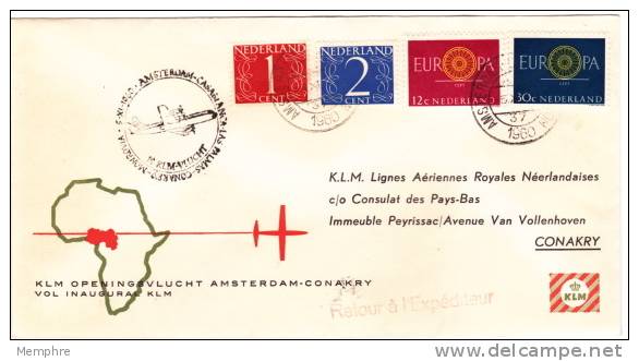 1960 Premier Vol KLM Amsterdam- Conakry - Luftpost