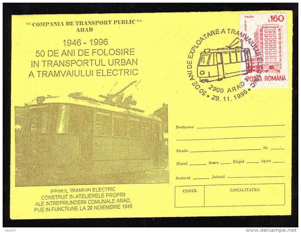 TRAMWAYS TRAM 1946-1996 Cover Anniversary Arad Romania. - Tramways