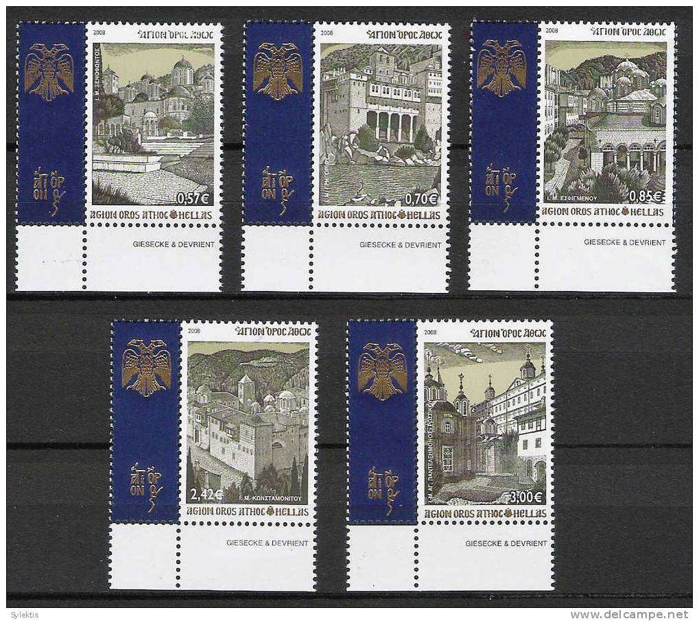 GREECE 2008 Agion Oros 5st Issue SET MNH - Theologians