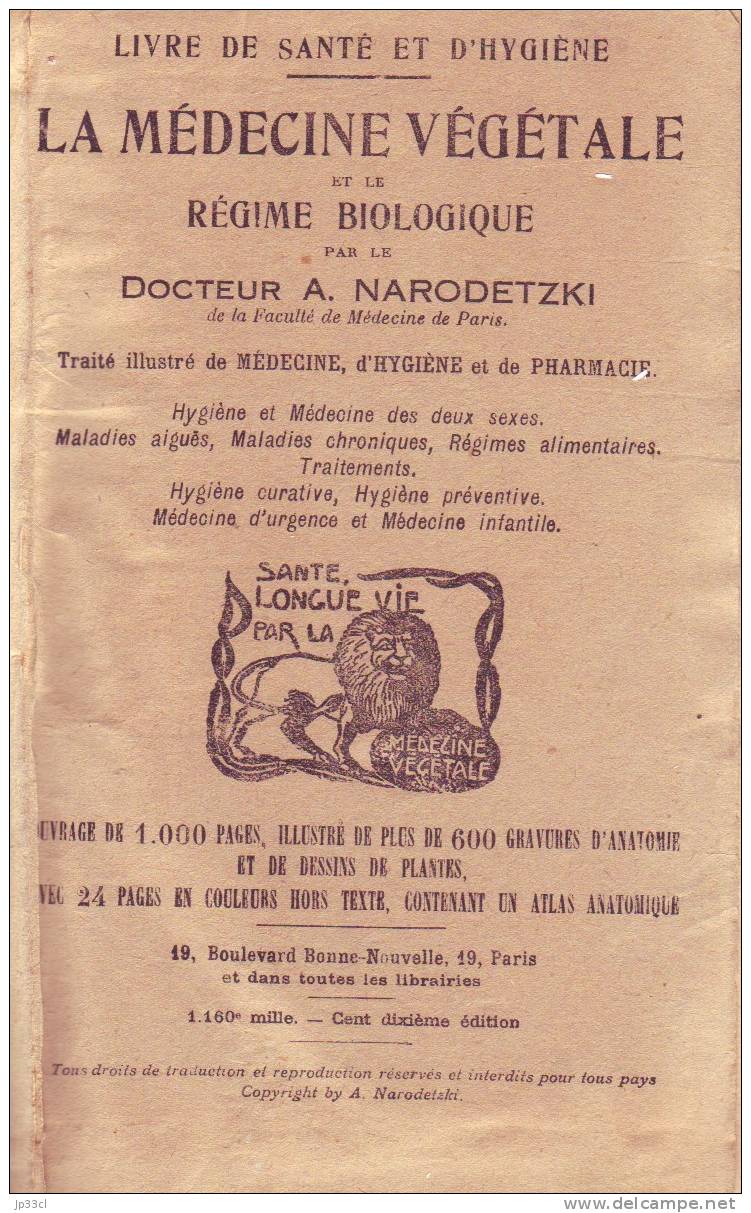 La Médecine Végétale Illustrée Et Le Régime Biologique Par Le Docteur A. Narodetzki (1928) - Gezondheid