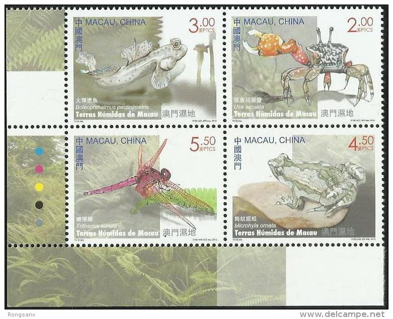 2015 MACAO MACAU WETLAND FAUNA 4V STAMP - Neufs