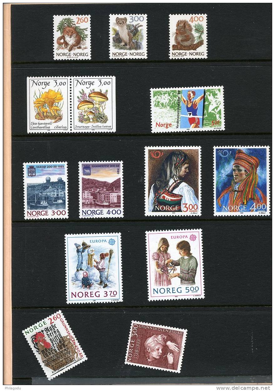 Norge 1989 Année Complète ++ Dans Présentoir  Facial 123,90 NOK = 14 E - Unused Stamps