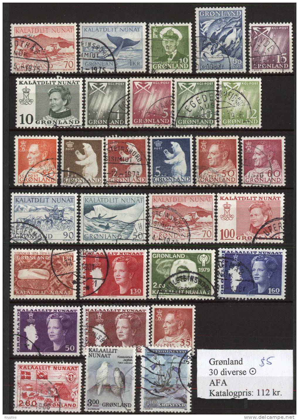 Greenland 30 Differnt Stamps - Lots & Serien