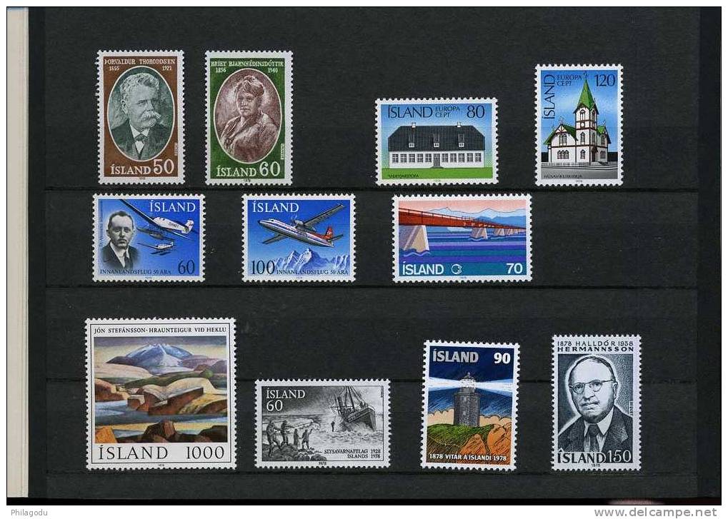 ISLANDE ANNÉES COMPLÈTES Neuves ++ 1974/1982 - Neufs