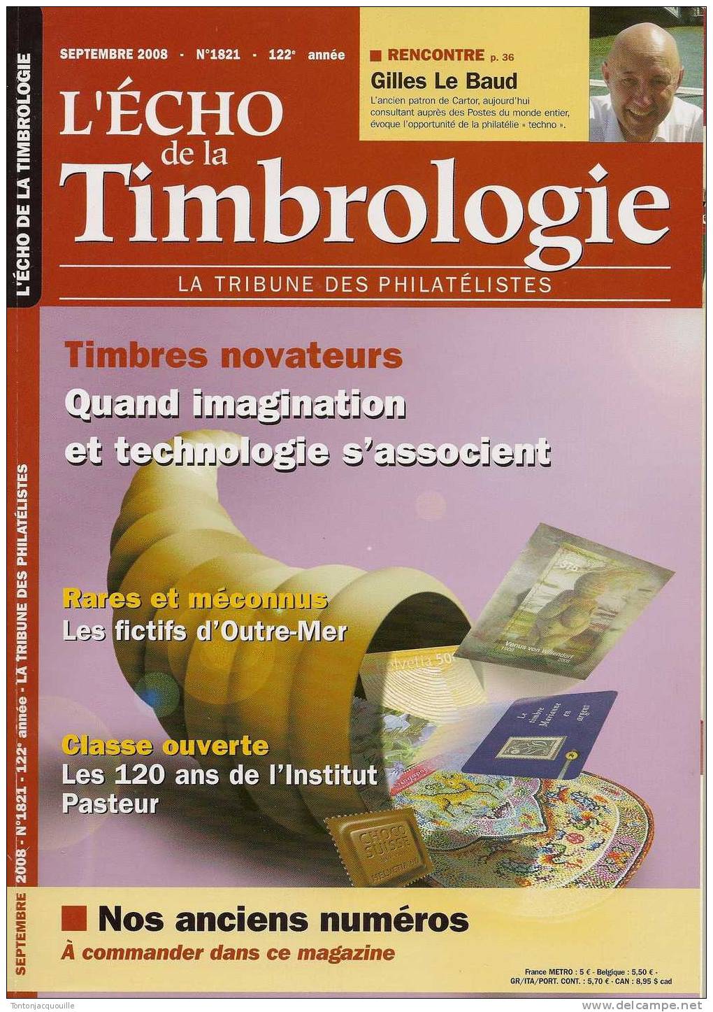 L\'ECHO DE LA TIMBROLOGIE N° 1821  + SEPTEMBRE 2008 - French (from 1941)