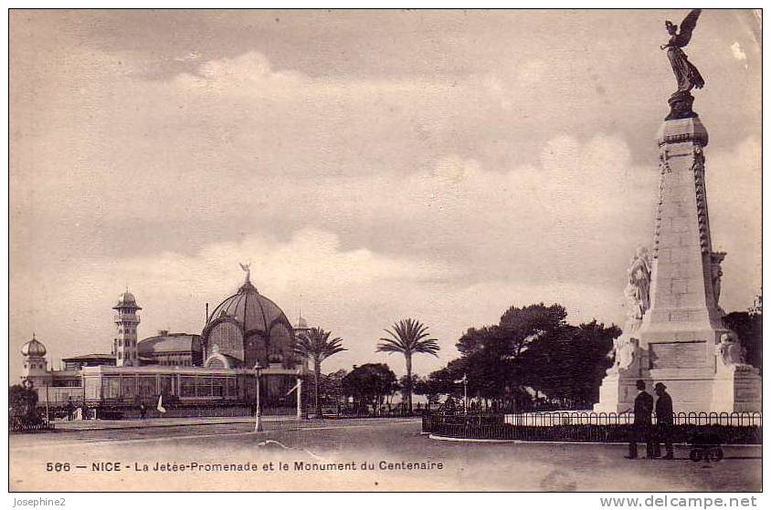 Nice - La Jetée- Promenade Et Le Monument Centenaire - - Places, Squares