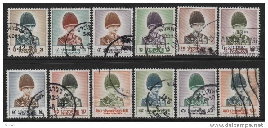 Thailand, Scott #1241-52 Used Set King Adulyadej, 1988-90 - Thailand