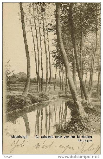 CP De ALSENBERGH ( Alsemberg ) " Le Ruisseau Avec Vue Sur Le Clocher " ,avec Le Relais ALSEMBERG . - Beersel