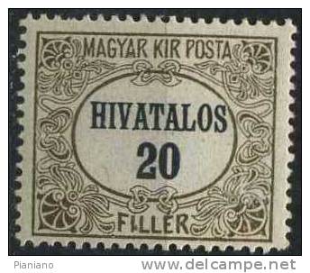 PIA - UNGHERIA - 1921 : Francobollo Di Servizio - (Mi 2) - Dienstmarken