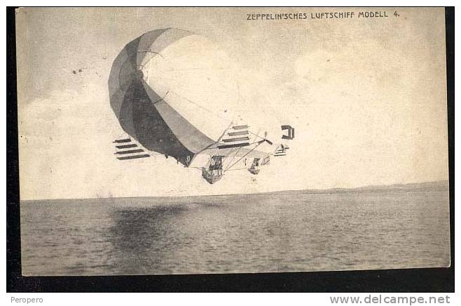 AK ZEPPELINE  ZEPPELIN'SCHES LUFTSCHIFF MODELL 4.REAL PHOTO OLD POSTCARD 1908 - Airships