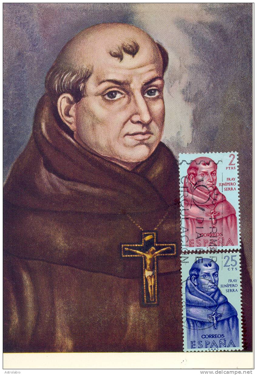 Carte Maximum (4) " Conquérants De L'Amérique " 1963, Balboa, Junipero Serra... Yvert 1195/1202 - Christophe Colomb