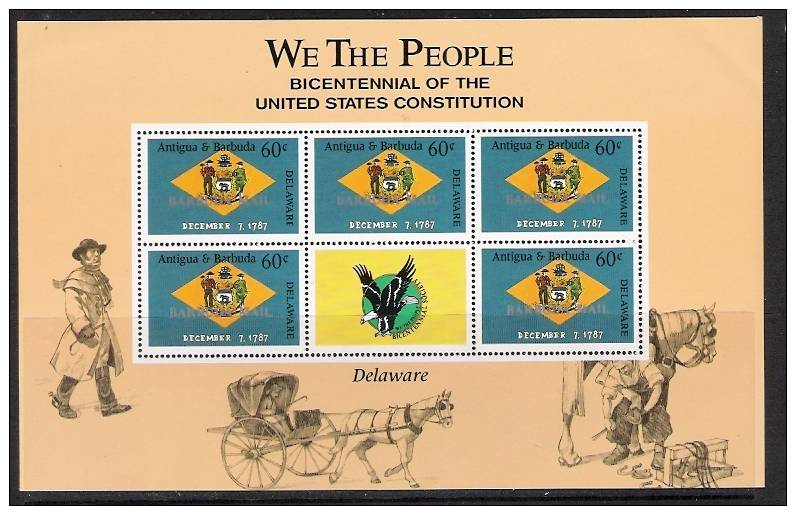 Barbuda.MNH..Bicentennial Of US Constitution.Delaware. - Antigua E Barbuda (1981-...)