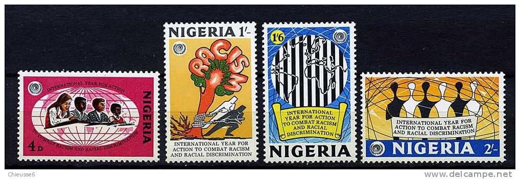 Nigeria ** N° 253 à 256 - Année De Lutte Contre Le Racisme - Nigeria (1961-...)