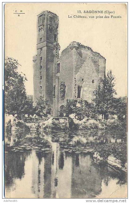 Sagonne, Le Château, Vue Prise Des Fossés ED. EMB 1923 - Autres & Non Classés