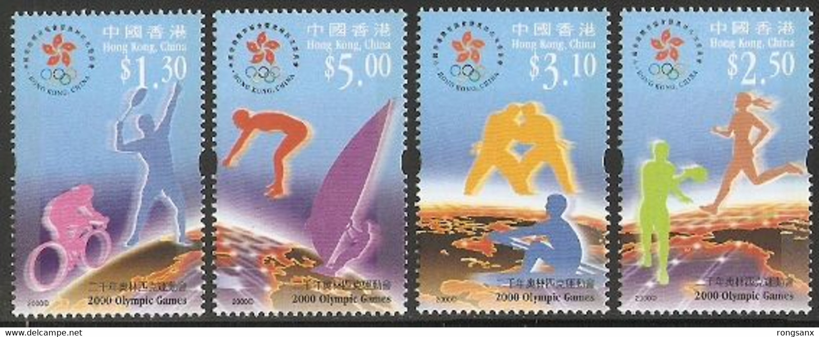 2000 HONG KONG Olympic Games SportS 4V STAMP - Neufs