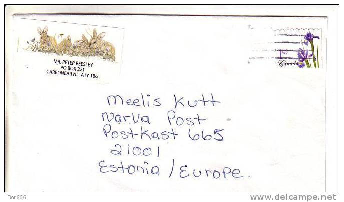 GOOD Postal Cover CANADA To ESTONIA 2005 - Nice Stamped: Flowers - Storia Postale