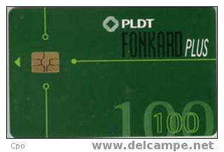 # PHILIPPINES 3 Fonkard - Green 100 Gpt   Tres Bon Etat - Filipinas