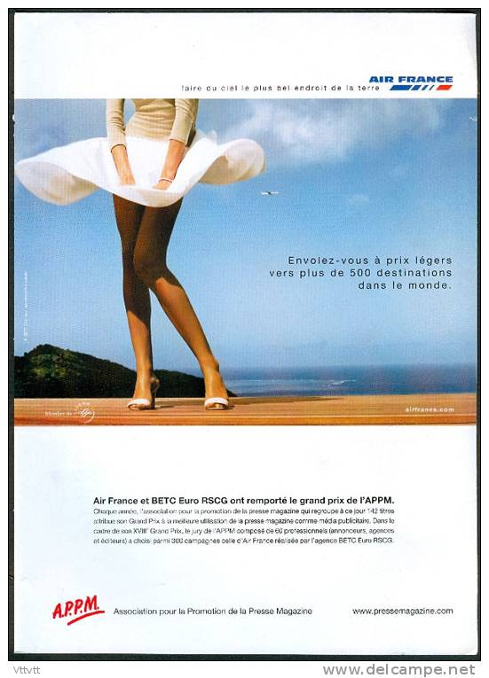 Pub COMPAGNIE AERIENNE : AIR FRANCE, "Association Pour La Promotion De La Presse Magazine" (2003) - Publicidad