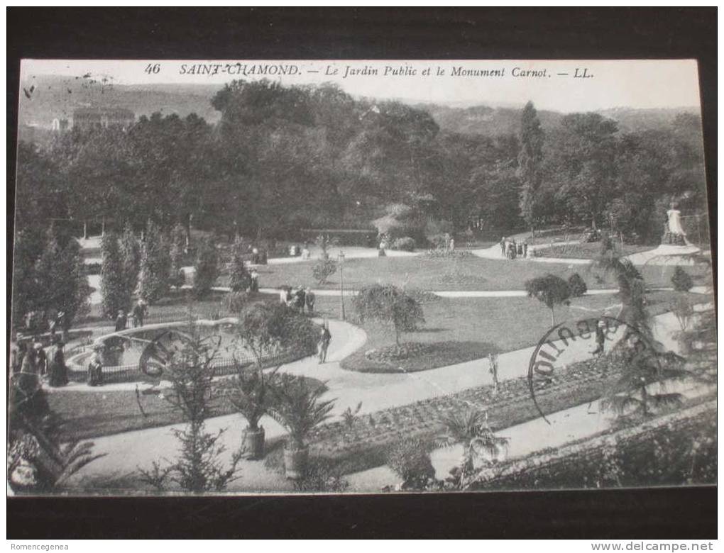 SAINT-CHAMOND - Le Jardin Public Et Le Monument Carnot - Animée - Saint Chamond