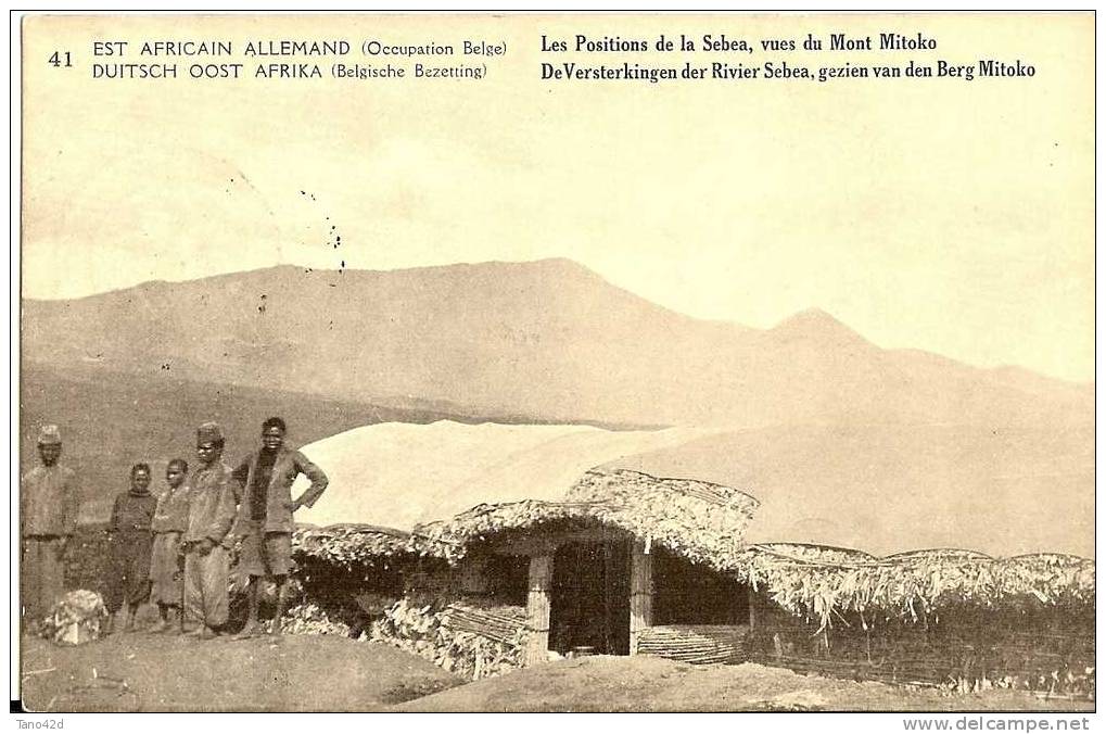 REF LMM8 - CONGO BELGE - EP CP ILLUSTREE N°41  5c SURCHARGE EST AFRICAIN ALLEMAND OCCUPATION BELGE OBLITERE - Enteros Postales