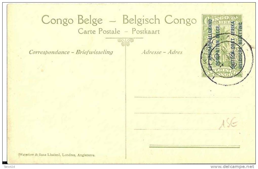 REF LMM8 - CONGO BELGE - EP CP ILLUSTREE N°41  5c SURCHARGE EST AFRICAIN ALLEMAND OCCUPATION BELGE OBLITERE - Enteros Postales