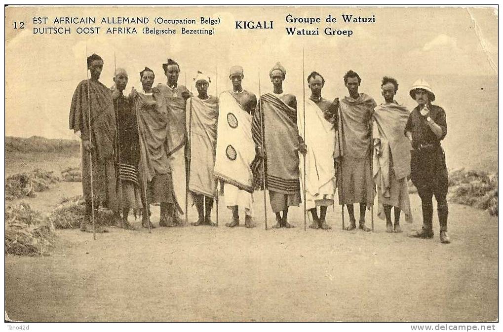 REF LMM8 - CONGO BELGE - EP CP ILLUSTREE N°12  75c SURCHARGE EST AFRICAIN ALLEMAND OCCUPATION BELGE VOYAGEE 5/3/1918 - Enteros Postales