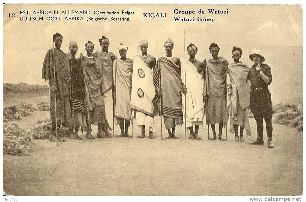 REF LMM8 - CONGO BELGE - EP CP ILLUSTREE N°12  75c SURCHARGE EST AFRICAIN ALLEMAND OCCUPATION BELGE VOYAGEE 5/3/1918 - Ganzsachen