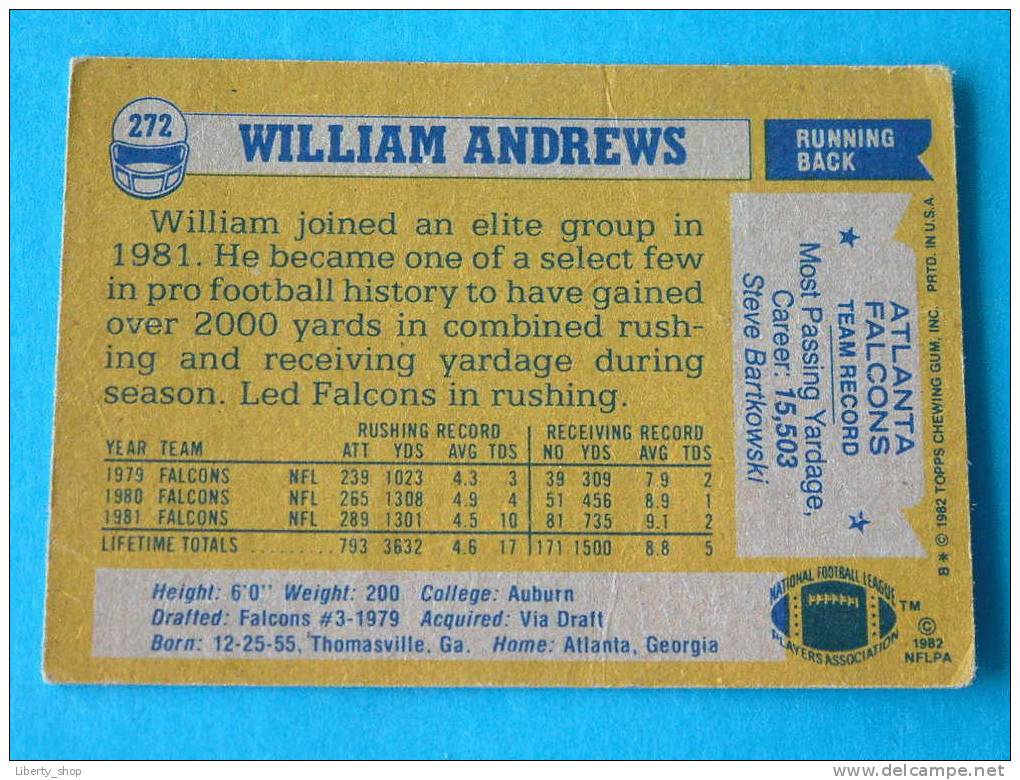 WILLIAM ANDREWS / FALCONS RB ( 272 ) ! - 1980-1989