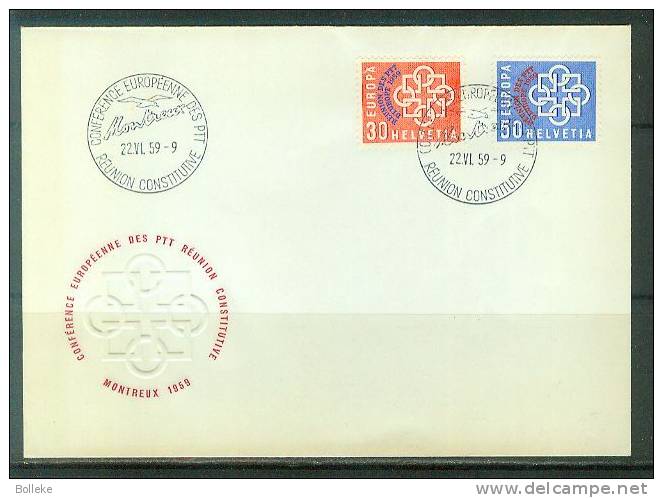 Suisse - Europa 1959  -  Lettre Avec Timbres PTT  -  Valeur Entre 30 Et 37,5 € - 1959