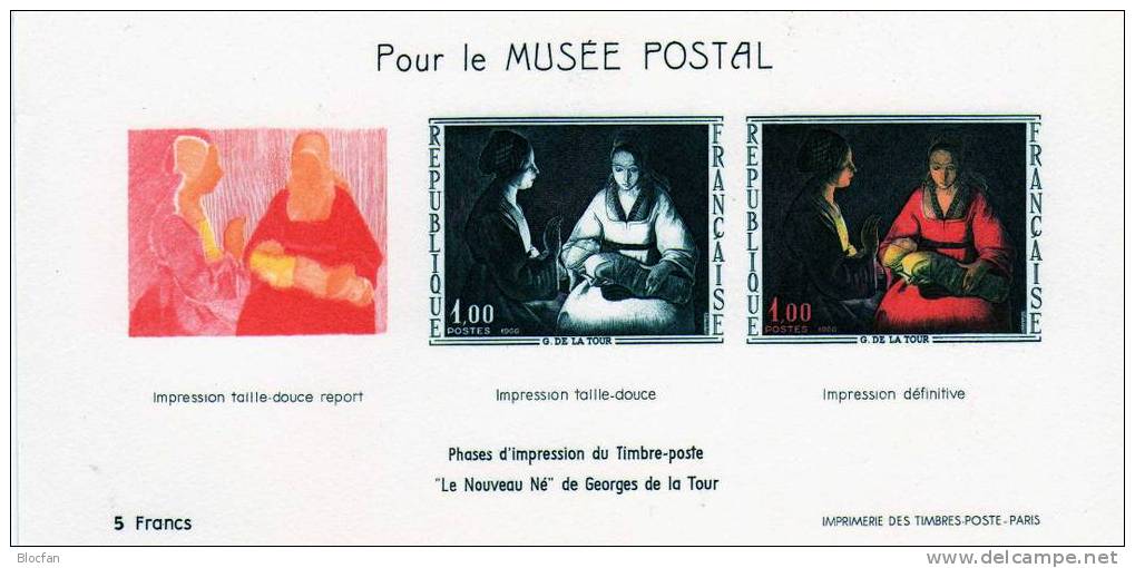 Postmuseum Paris Gemälde Frankreich 1552A,B Plus Block I/66 ** 18€ De La Tour Art Museum Bloc Painting Sheet From France - Artist Proofs