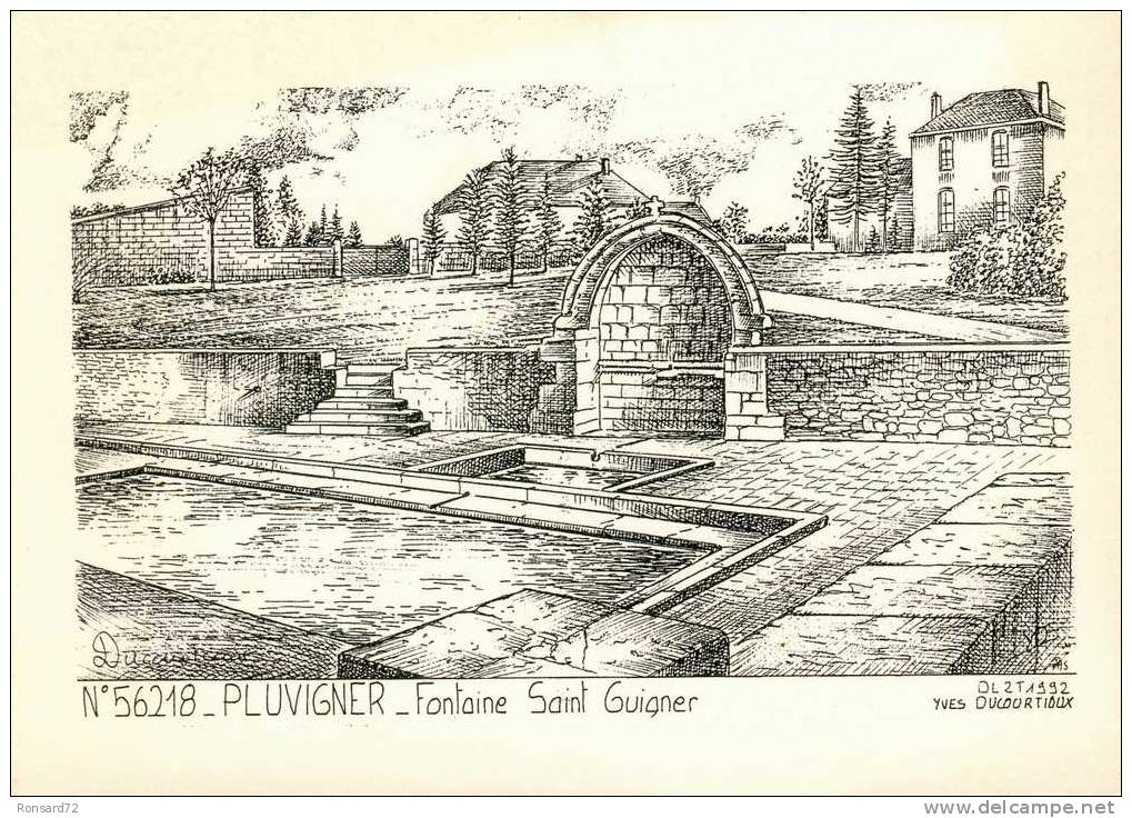 56 PLUVIGNER - Fontaine Saint Guigner  - Illustration Yves Ducourtioux - Pluvigner