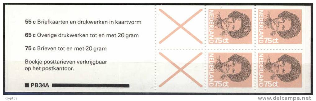 Netherlands  1982 (?) - Booklet - Facevalue = 3.00 G. - Carnets Et Roulettes