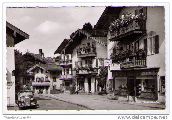 AK Tegernsee Rosenstraße Mit Oldtimer Mercedes UHREN SCHMUCK OPTIK Jakob Ahl - Tegernsee