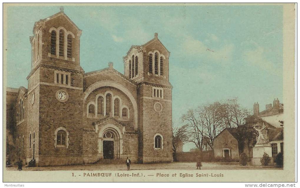 (44) PAIMBOEUF, Place De L'église Saint Louis, écrite, Voyagée, - Paimboeuf