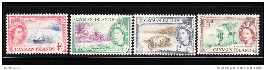 Cayman Islands 1953-59 QE Def 4v MLH - Kaimaninseln