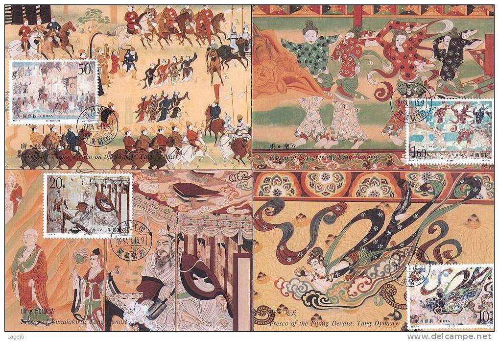 CHINE 1994/08 - MC Fresques De Dunhuang - Cartes-maximum