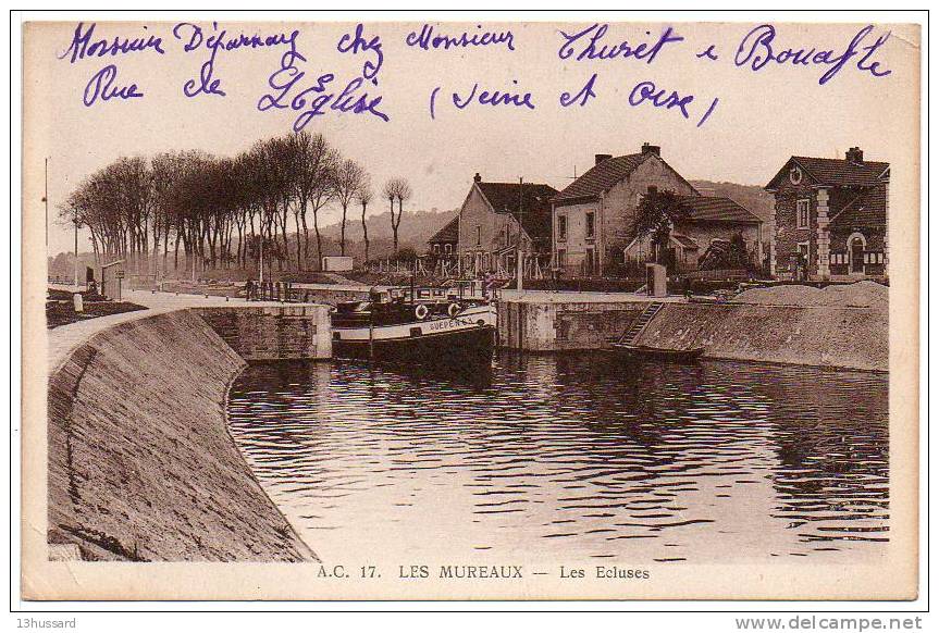 Carte Postale Ancienne Les Mureaux - Les Ecluses - Batellerie, Péniches - Les Mureaux