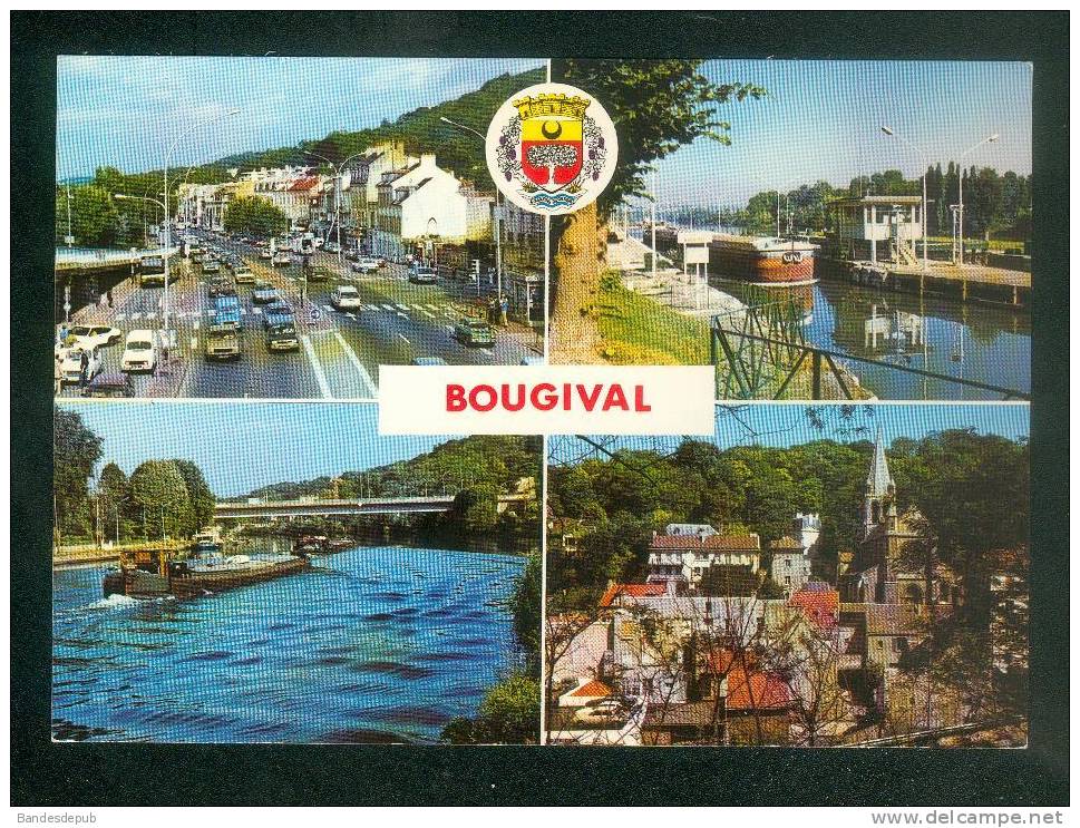 Bougival (78) - Multivues ( Ecluse Péniche Eglise Bords De Seine Quai Georges Clémenceau Autobus Automobile ABEILLE - Bougival