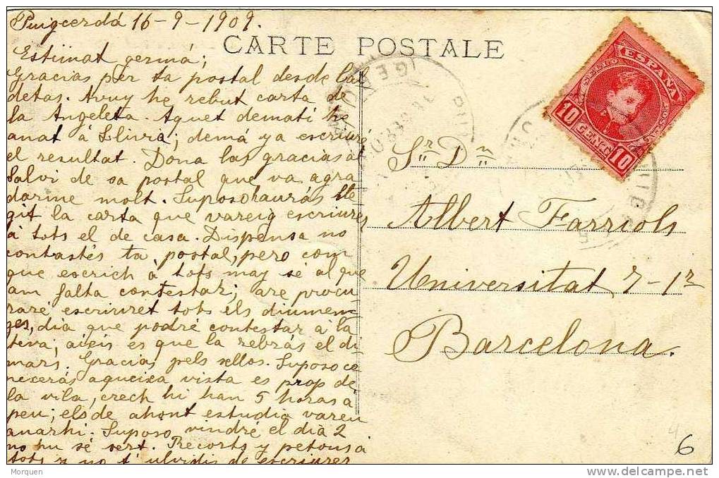 Postal Puigcerda (Gerona) 1909. Vista Font Romeu - Lettres & Documents