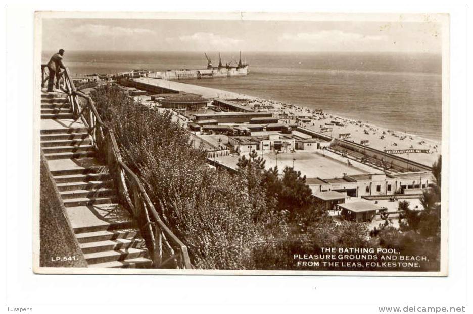 OLD FOREIGN 2247 - UNITED KINGDOM - ENGLAND - THE BATHING POOL. PLEASURE GROUNDS AND BEACH FROM THE LEAS, FOLKESTONE - Folkestone