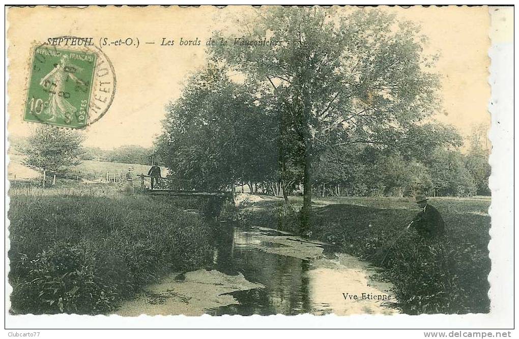 Septeuil : Les Bords De La Vaucouleurs Et Vieux Pont En 1922 (animé). - Septeuil